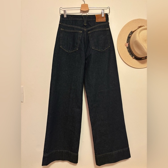 Classic Dark Blue Wide Leg Jeans by Point Sur Denim - Like new! - Picture 5 of 8